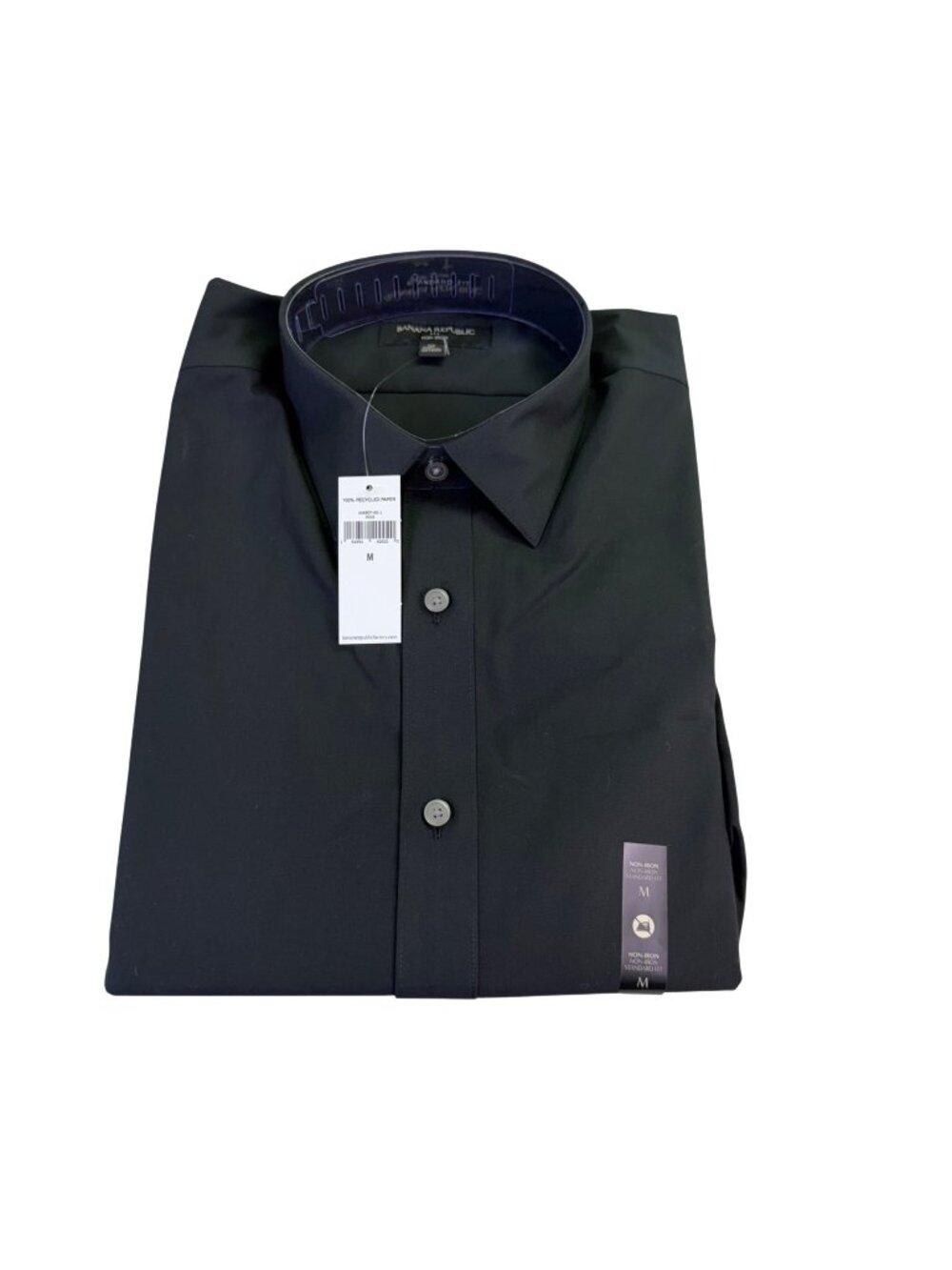 Banana Republic Mens Black Non-Iron Button-Up Longsleeve Dress Shirt Size M